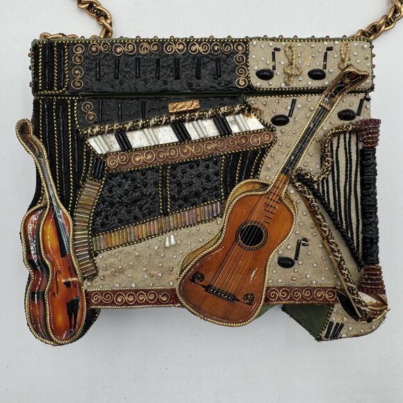 Mary Frances Bag Womens Beaded Music Instruments Shoulder Crossbody Chain Purse - Picture 2 of 13
